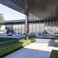 Modern Gallery Shelf Simple Landscape Gallery Pavilion 3d model
