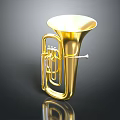 Golden Tuba Decorative Instrument For Home Living Decoration