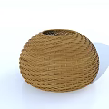 Handmade Woven Rattan Storage Basket With Round Shape And Natural Open Top Design