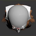 Orange Long Hair Wig Display On White Mannequin Head Model