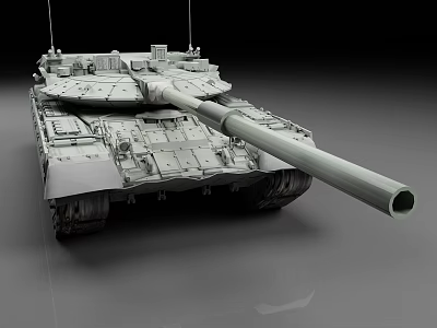Modern Military Tank With Long Gun Barrel And Detailed Armored Structure 3d model
