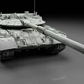 Modern Military Tank With Long Gun Barrel And Detailed Armored Structure