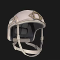 Light Gray Protective Helmet Featuring Metal Frame And Adjustable Straps Design 3d model