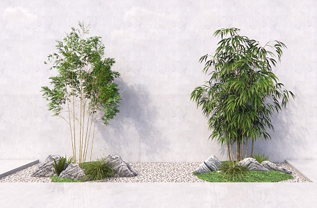 Modern Bamboo Landscape Bamboo Green Plant 3d model