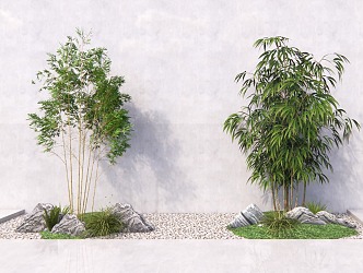 Modern Bamboo Landscape Bamboo Green Plant 3d model