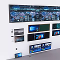Multimedia Large Screen Projection Blackboard Screen Digital Large Screen Projection Curtain Big Data Screen 3d model