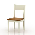 Simple Kids Chair With White Backrest Legs And Brown Wooden Seat