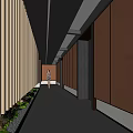 New Chinese Aisle Corridor 3d model