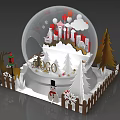Christmas Decorative Snow Globe With City Skyline Snowman Reindeer And Trees
