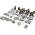 Assorted Natural Wood and Stone Elements with Different Shapes Sizes and Textures
