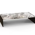 Modern Coffee Table With Marble Top And Black Sleek Legs Design 3d model