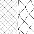 Black and White Net Structure With Diamond Mesh Pattern And Knotted Nodes