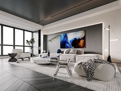 modern living room model