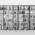 Modern bookshelf decorative shelf book combination 3d model