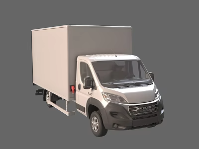 White FIAT Commercial Box Truck With Cargo Delivery Vehicle Exterior Design 3d model