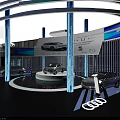 LUXE Car Exhibition With Modern Lighting Circular Platform And Screen 3d model
