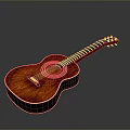 Red Wooden Acoustic Guitar Classic Design With Natural Grain For Home Use