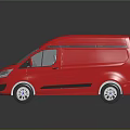 Red Cargo Van With Black Trim Tinted Windows And Silver Wheels 3d model