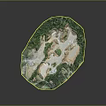 Realistic 3D Terrain Model With Green Vegetation Water Bodies And Natural Landforms