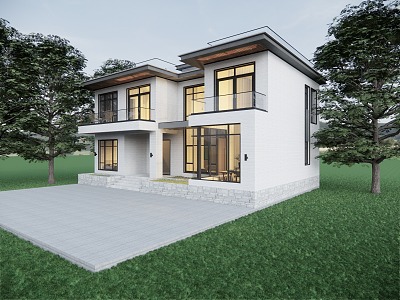 Modern single-family villa single-family villa rural self-built house 3d model