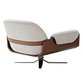 Elegant Light Gray Accent Chair With Brown Armrests And Metal Star Shaped Base
