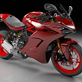 Sleek Red Sports Motorcycle With Modern Design And Red Rims