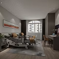 Modern Hospital Room Interior With Adjustable Bed TV Nightstand Curtains And Wooden Floor