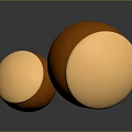 3D Three Orange Hazelnuts With Yellow Tops On Dark Background