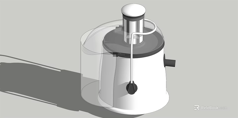 Modern Electric Kitchen Juicer With Transparent Lid And Control Knob 3d model 