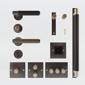 Modern door handle hotel wire drawing handle switch panel 3d model