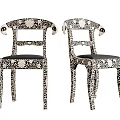 Elegant Carved Dining Chairs With Intricate Patterns Curved Armrests And Decorative Wooden Frame