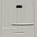 Modern Circular Ring Chandelier with Multiple Suspended Rings and LED Lighting 3d model