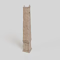 Stone Column Sculpture Carving With Pedestal And Top Structure Surface Texture 3d model
