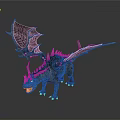 Mythical Dragon 3D Model Featuring Spiked Body Large Wings And Detailed Scales