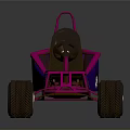 Purple Go Kart With Pink Frame Large Wheels And Brown Seat