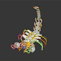 Yellow and White Scorpion Character with Intricate Segmented Limbs and Artistic 3D Design