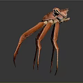 Giant Red Crab With Long Spiny Legs And Textured Shell On Dark Background