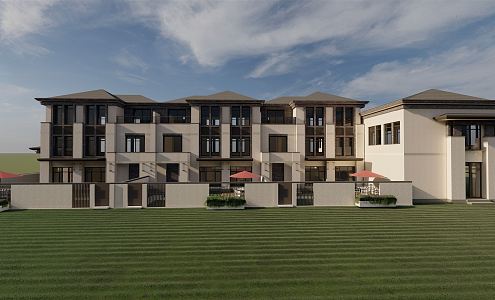 New Chinese Townhouse 3d model