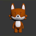 Cute Orange Cartoon Fox Game Character With White Belly And Red Cheeks
