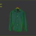 Blue Long Sleeve Button Front Shirt Hanging On Hanger With Classic Design