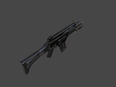 Black Tactical Assault Rifle With Modern Design Picatinny Rail Sleek Finish And Detachable Magazine 3d model
