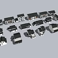 Traditional Ancient Architecture Models With Various Styles And Sloped Roof Designs