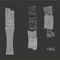 Detailed Ancient Architectural Stone Models With Broken Fragments And Arch Structures