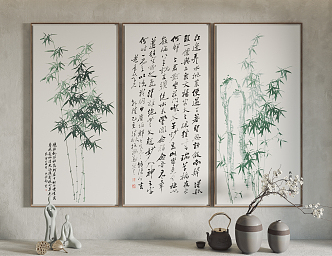 New Chinese-style Plant Painting Hanging Painting Decorative Painting 3d model