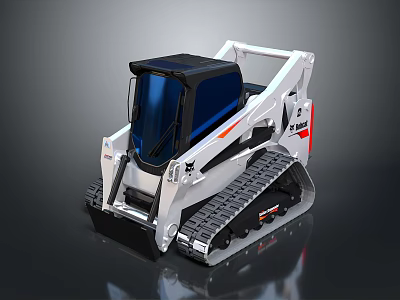 Modern Bobcat Skid Steer Loader Featuring Tracks Enclosed Cab And Heavy Duty Build 3d model