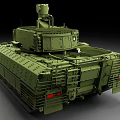 Green Military Armored Tank With Turret Antenna And Modern Robust Design Features
