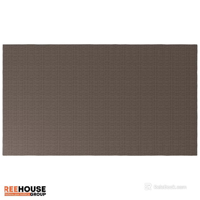 Dark Brown Square Carpet With Vertical Ribbed Texture For Home Decor 3d model 