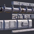 Industrial Equipment Setup With Control Panels Pipelines Metallic Surfaces And Mechanical Components
