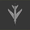 Silver Gray Military Aircraft with Red Star Emblems Streamlined Design and Aerodynamic Shape 3d model