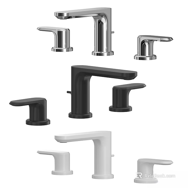 Modern Bathroom and Kitchen Faucet Styles With Various Designs And Colors 3d model 
